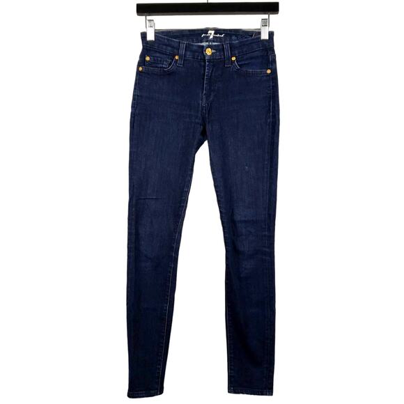 7 FAMK Jeans the Skinny Dark Wash Denim Casual Pant - 24 - Picture 1 of 5